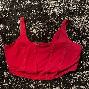 red crop top tank top